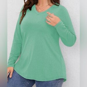 2xl shein mint long sleeve athletic shirt